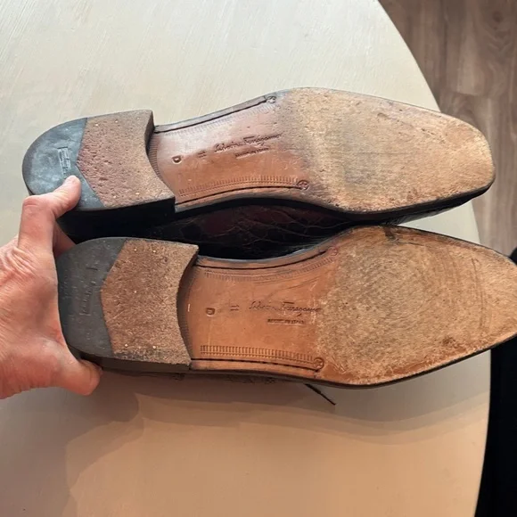 Salvatore Ferragamo Men's Dark Brown Crocodile Oxfords Size 11D - Picture 8 of 11